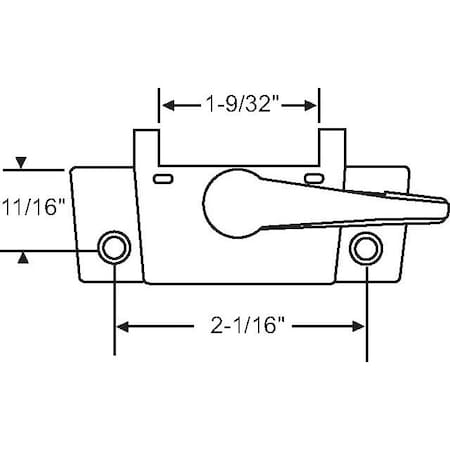 Strybuc Sash Lock w/Nibs Appliance Wht 50-924-46